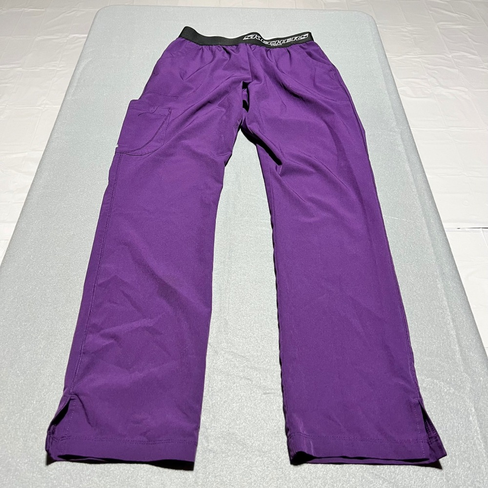 Skechers by Barco Purple Scrub Pant SK202 Women Small Elastic Waist Cargo Pocket